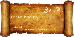 Csete Marina névjegykártya